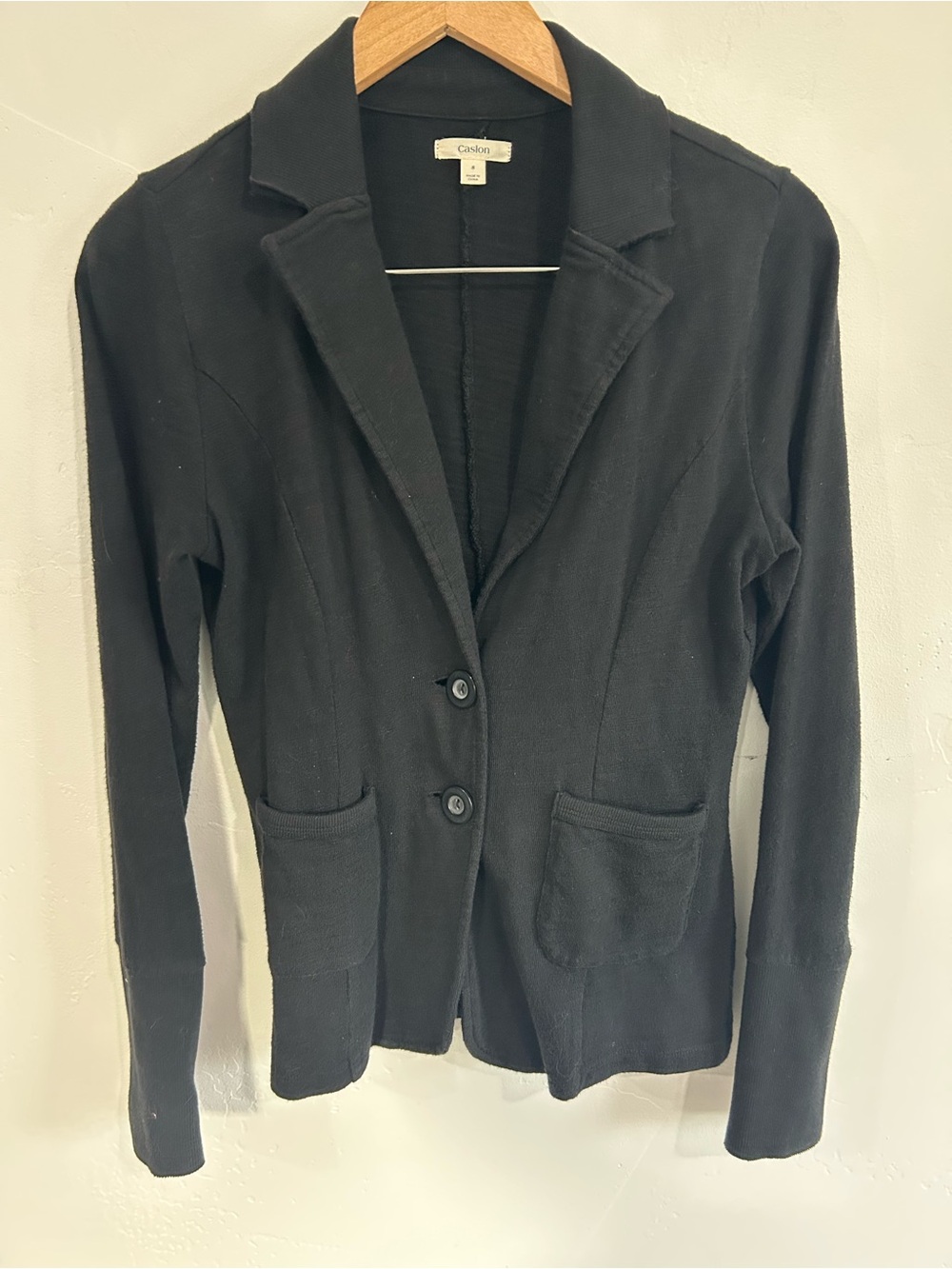 Caslon Black Knit Two-Button Blazer